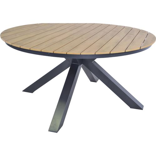Tisch - Rund - Ø150 cm - Aluminium - Polywood Teakoptik