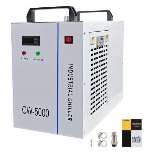 VEVOR 6L Tank-Wasserkühler CW-5000 Thermolyse Industrieller Wasserkühler Wasserkühlungskühler für 80W 100W CO2-Glaslaserröhrenkühler