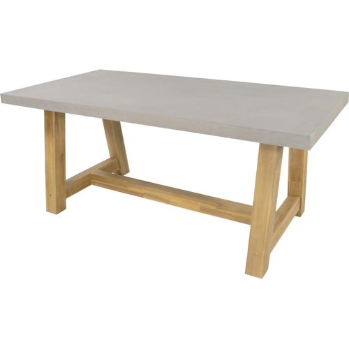 Tisch - 180x90x77 cm - Akazienholzrahmen - Polystone-Platte