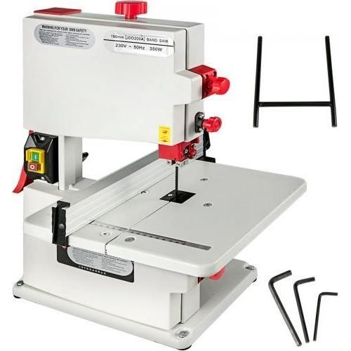 VEVOR 8 Zoll Tischbandsäge, 80 mm Schnitthöhe, kleine rote Metall-Tischbandsäge mit leistungsstarkem, langlebigem Motor für Heimwerker, Hobby, Holzbearbeitung, Schneiden, Handwerker