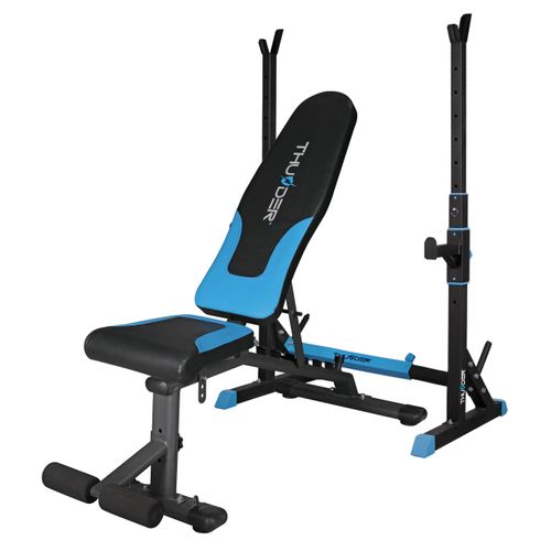 THUNDER® | Bodybuilding-Set | Bank QUICK | Hantelständer CARMI | Maximale Belastung der Bank: 120 kg | Maximale Belastung des Ständers: 200 kg