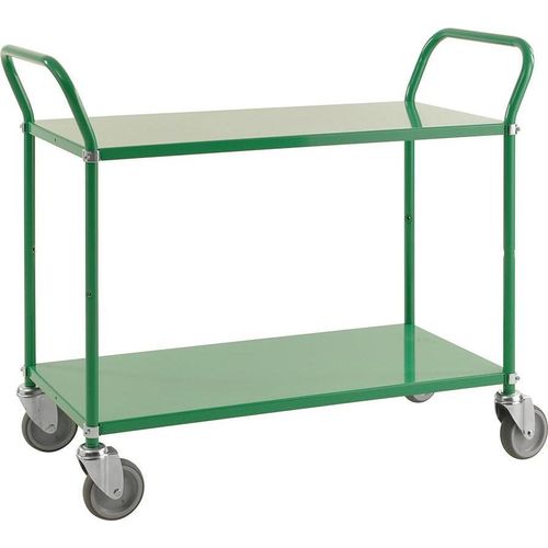 Servierwagen mit 2 Böden 1.080 x 480 x 940 mm, Traglast: 250 kg - grün