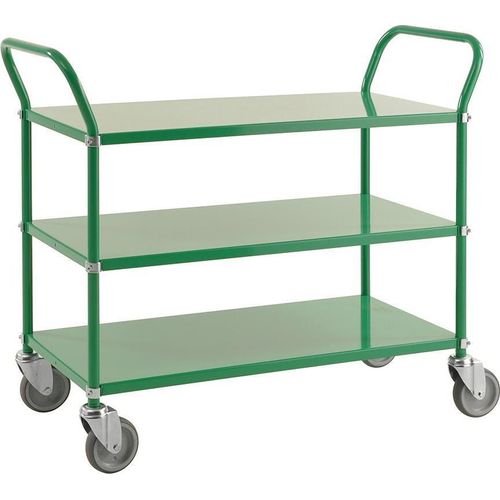 Servierwagen mit 3 Böden 1.080 x 480 x 940 mm, Traglast: 250 kg - grün