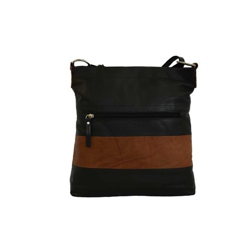 Elegante Crossoverbag aus Rindleder – Cinino Ledertasche schwarz mittelbraun