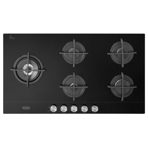 De'Longhi NSL 590D NCM Einbau-Gaskochfeld, 90 cm, 5 Brenner, Schwarz