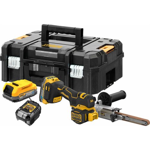DeWALT 18V DCM200E2T - Bandschleifer de, 2x1.7Ah Powerstack, TSTAK, hohe Leistung für professionellen Oberflächenschliff, kompakt & vielseitig