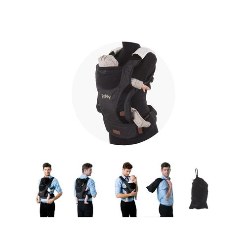 Chipolino Babytrage Bobby 4 in 1, Bauch- und Rückentrage, ab 4 bis 24 Monate schwarz