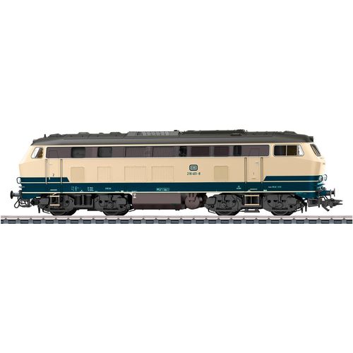Diesellokomotive MÄRKLIN "Märklin Diesellokomotive Baureihe 218 - 39215", blau (blau, elfenbein), Modelleisenbahn-Fahrzeuge, KinderB:3,5cm H:5,5cm L:18,9cm, Kunststoff, Metall, Made in Europe, B:3,5cm H:5,5cm L:18,9cm