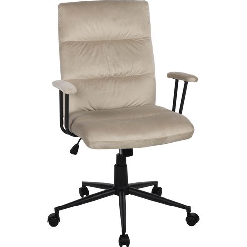 Bürostuhl ></noscript>Fina< ergonomischer Wippmechanik, sand, Velours - 57x103x57cm (BxHxT)