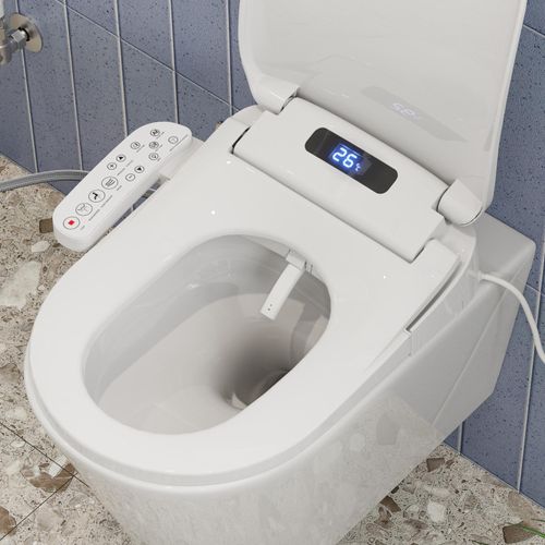 HOROW Intelligenter Smart Bidet Toilettensitz mit Dusch Funktion Beheizter Sitz Nachtlicht Warmlufttrocknung Einstellbarem Temperatur und Wasserdruck