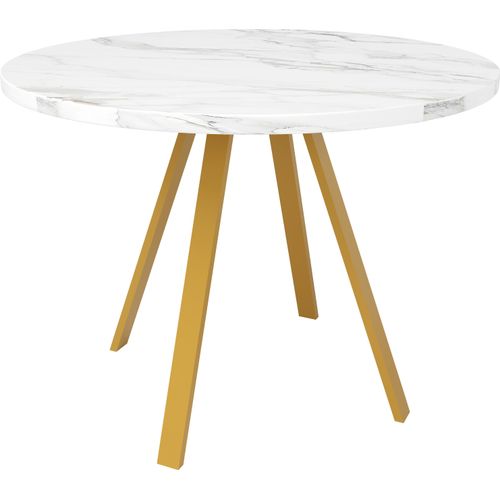 Runder Esstisch (80×80×75cm), Küchen-Esstisch, runder Couchtisch für 4 Personen, geeignet für Esszimmer, Wohnzimmer, Tischbeine aus Metall