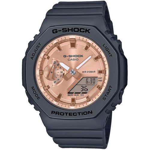 Chronograph CASIO G-SHOCK, rosa (schwarz, rosegoldfarben), Armbanduhren, Damen, Quarzuhr, Armbanduhr, Damen, Herren, digital, bis 20 bar wasserdicht