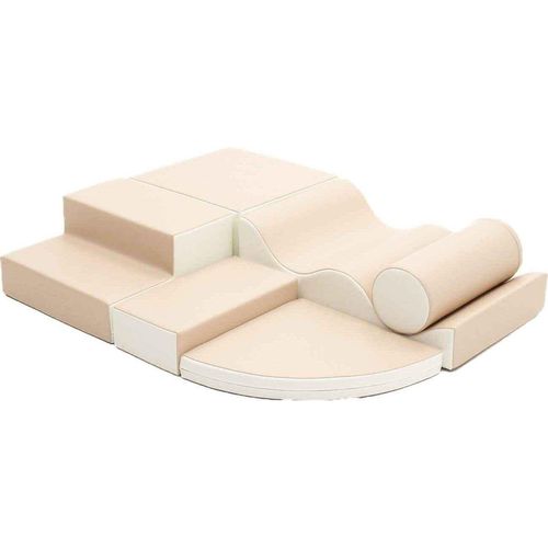 IGLU Soft Play Softbausteine Riesenbausteine Schaumstoffbausteine mit Anti-Rutsch 6 TLG. (Beige)