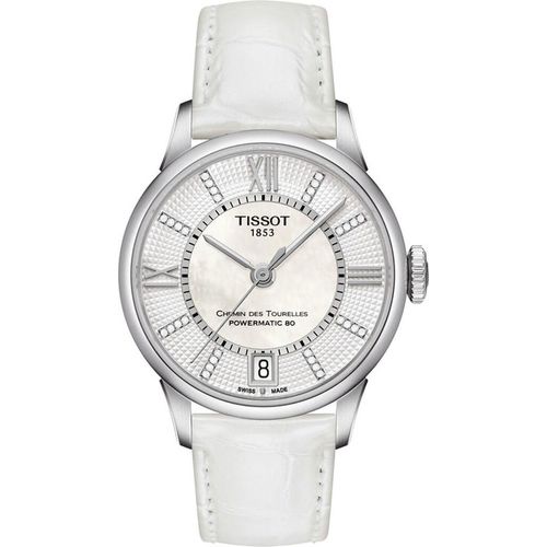 Tissot Damen Automatikuhr Tissot T-Classic T0992071611600 Chemin des Tourelles Damen Automatikuhr TIS-T0992071611600 Weiss Onesize