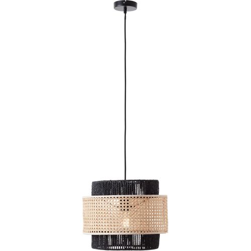 BRILLIANT Arles Pendelleuchte 35cm schwarzmatt/rattan schwarzmatt/rattan 99529/06