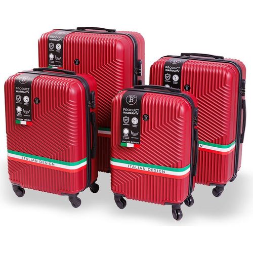 Reisekoffer BERTOO Milano - rotes Set 4 in 1