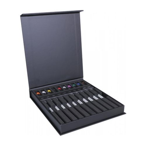 Bergeon Schraubendreher-Sortiment 30080-AC10, 10 Stück in Kunststoffbox, mit drehbarem Kopf, 0,5 - 3,0 mm, inkl. Ersatzklingen