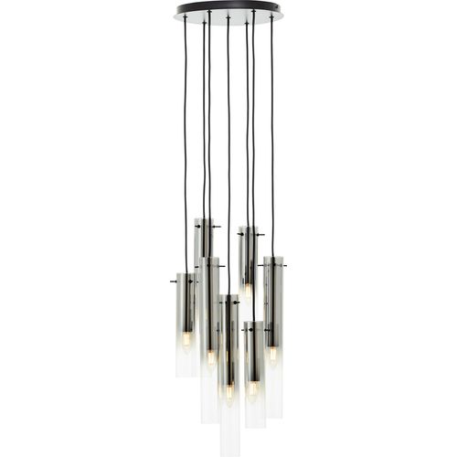 BRILLIANT Pendelleuchte 7-flammig Glasini schwarz IP20 E14 25 Watt dimmbar g. f. Kerzenlampe
