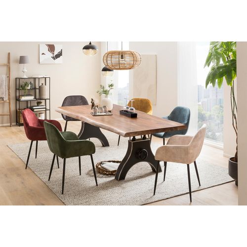 Tisch 220x100 Akazie Metall Holztisch Esstisch Speisetisch Küchentisch Esszimmer