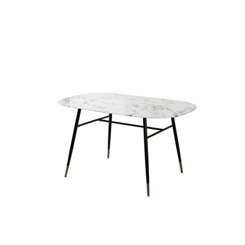 Tisch 140x90 Glas Marmor Optik Esstisch Speisetisch Glastisch Küchentisch