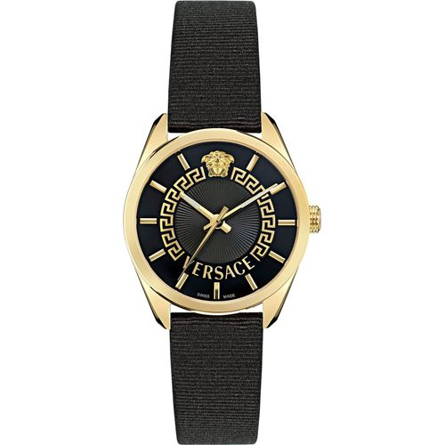 Versace Damen Quarzuhr New V-Circle Lady Schwarz VE8A00224