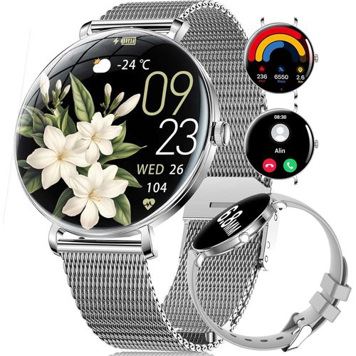 Smartwatch Damen(2 Armbändern), 1.43