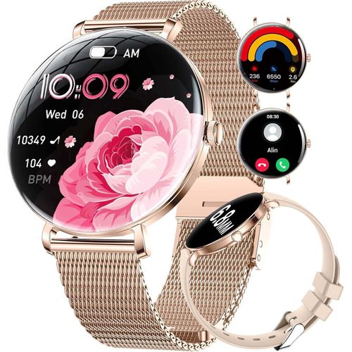 Smartwatch Damen(2 Armbändern), 1.43