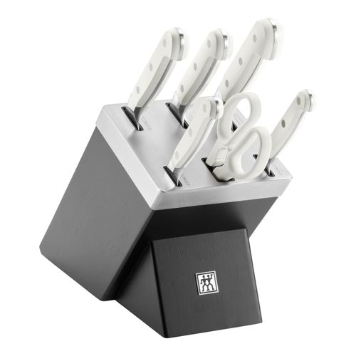 ZWILLING Pro le blanc 7-tlg, Selbstschärfender Messerblock, Schwarz