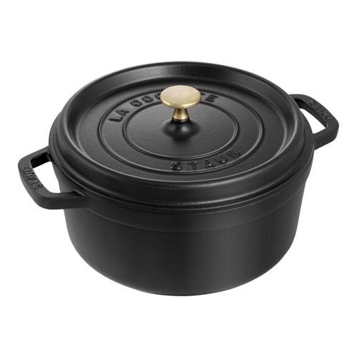 Staub La Cocotte 28 cm, rund, Schwarz, Gusseisen