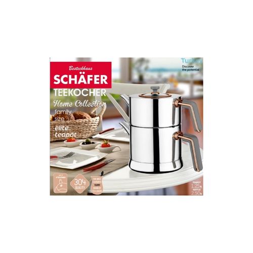 Teekessel 1,25 Liter und Wasserkessel 2,5 Liter 18/10 Edelstahl