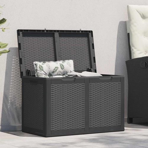 Garten-Aufbewahrungsbox 180 L Schwarz PP Rattan