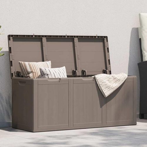 Garten-Aufbewahrungsbox 270 L Braun PP Rattan