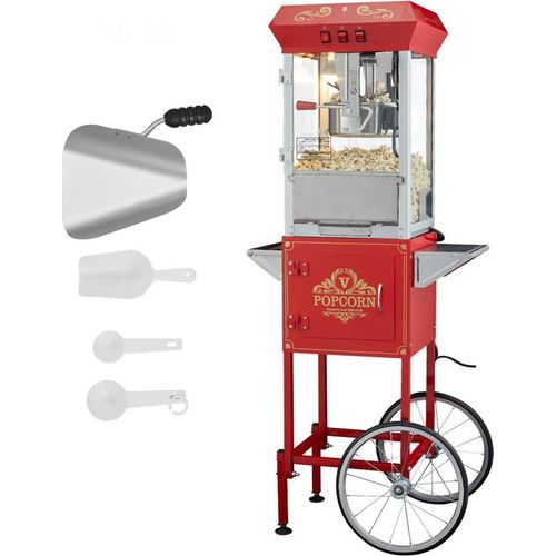 Popcornmaschine - Popcornautomat mit Wagen - 850W - 8oz Popcornmacher - ideal für Parties und Events