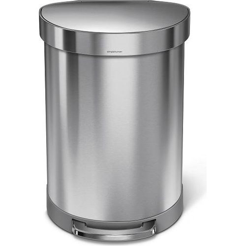 Abfallbehälter halbrund mit Mülltüte Edelstahl 60 Liter - Simplehuman