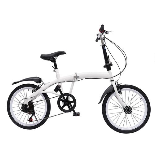 20 Zoll Klapprad Faltrad Fahrrad 6 Gang Weiß Klappfahrrad Stadtfahrrad Fahrrad Doppel V Bremse