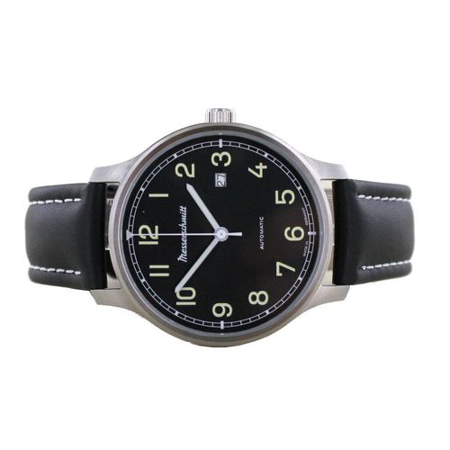 Aristo Herren Messerschmitt Uhr ME-Dienstuhr Automatik ME-6332RLM Leder