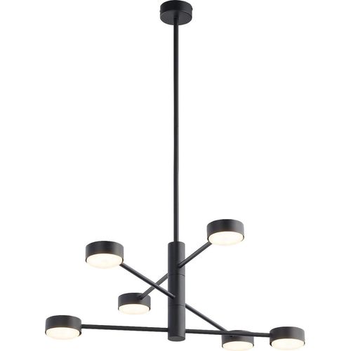 Nowodvorski Hängelampe ORBIT Schwarz 6-flammig | Futuristische Design Pendelleuchte GX53 LED | Wohnzimmer Lampe Stahl 85cm