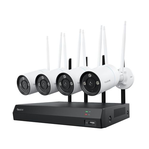 Reolink RLK12-800WB4 Überwachungssystem, 24/7 Aufzeichnung, 4X 4K 8MP Dualband-Wi-Fi 6 Überwachungskameras & 16-Kanal NVR mit 2TB HDD, Smart Erkennung