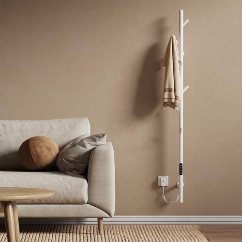EMKE Elektrischer Handtuchheizkörper – 110 W, LED-Display, Intelligentes Thermostat, WiFi/APP-Steuerung, Timer, für Badezimmer und Flur, 150cm hoch