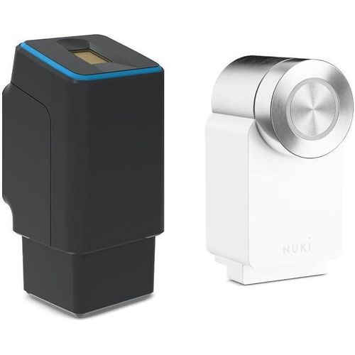 eKey uno Set Fingerprint mit Akku und Funk in schwarz inkl. Nuki Smart Lock Pro (4.Gen) in weiß (200322)