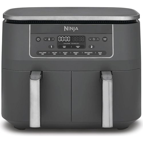 Ninja DZ300EU Doppelfritteuse 7,6 L Selbstversorger 2400 W Heißluftfritteuse Grau