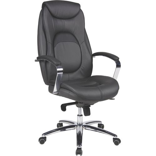 Chefsessel ></noscript>Mattes< belastbar bis 150kg, Anthrazit / Schwarz - 65x120x65cm (BxHxT)