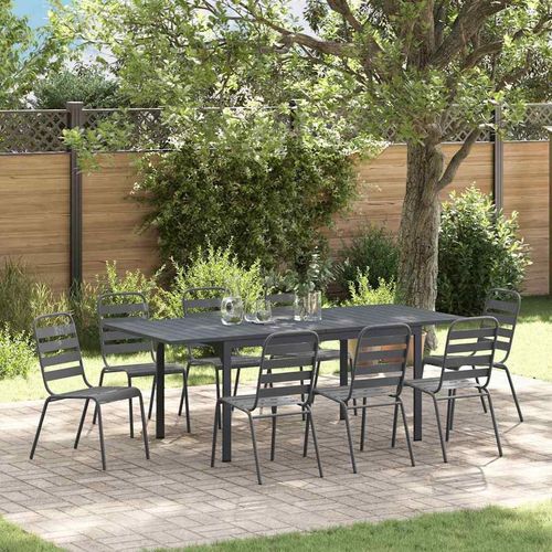 Garten Essgruppe 9 pcs Anthrazit Stahl