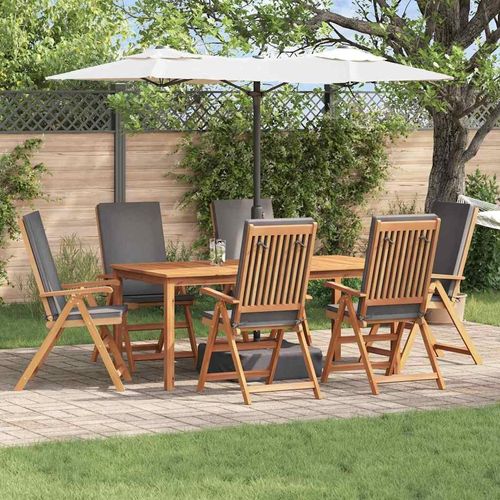 Gartenstuhl 6 pcs Braun 57 x 71,5 x 104 cm Massivholz Teak