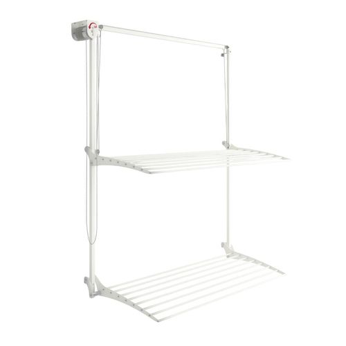 Höhenverstellbarer Wand-Wäschetrockner, doppelte Trockenfläche – Foxydry Wall Plus 128 cm Weiß