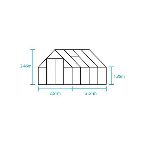 Gewächshaus Halls Qube 816 3 mm Sicherheitsglas 261 x 508 cm schwarz