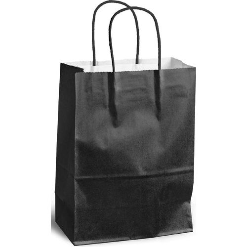 MAILmedia Papier-Tragetasche mit Kordel 3,5 Liter schwarz 300 Stück
