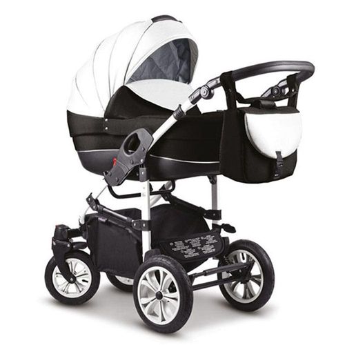 Kinderwagen-Set Craft 4 in 1 in Weiß-Schwarz - 16 Teile - in 18 Farben erhältlich