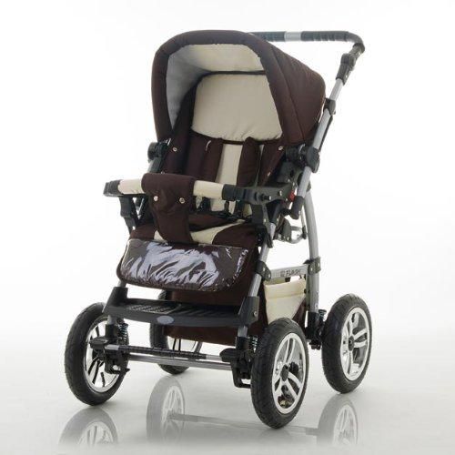 Kinderwagen-Set Flash 2 in 1 in Braun-Creme - 14 Teile - in 18 Farben erhältlich