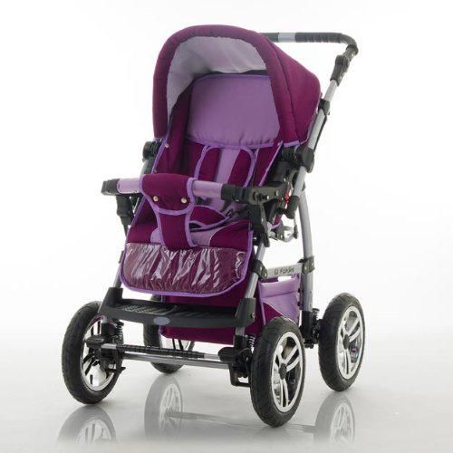 Kinderwagen-Set Flash 2 in 1 in Bordeaux-Lavendel - 14 Teile - in 18 Farben erhältlich